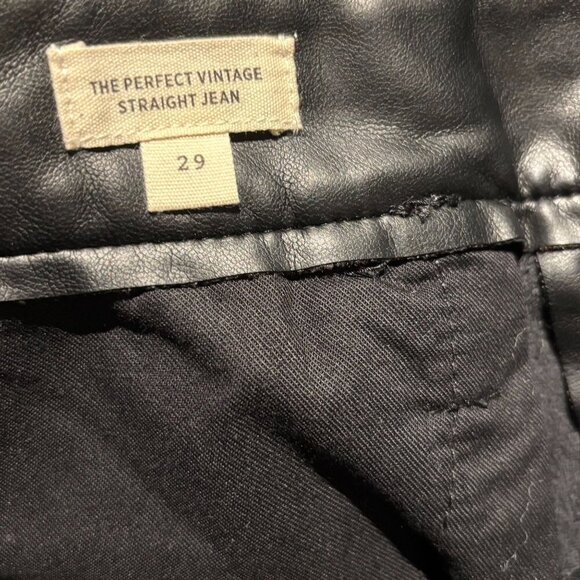 Madewell Womens Faux Leather High-Rise Vintage Straight Pants Size 29 Black - Picture 6 of 8